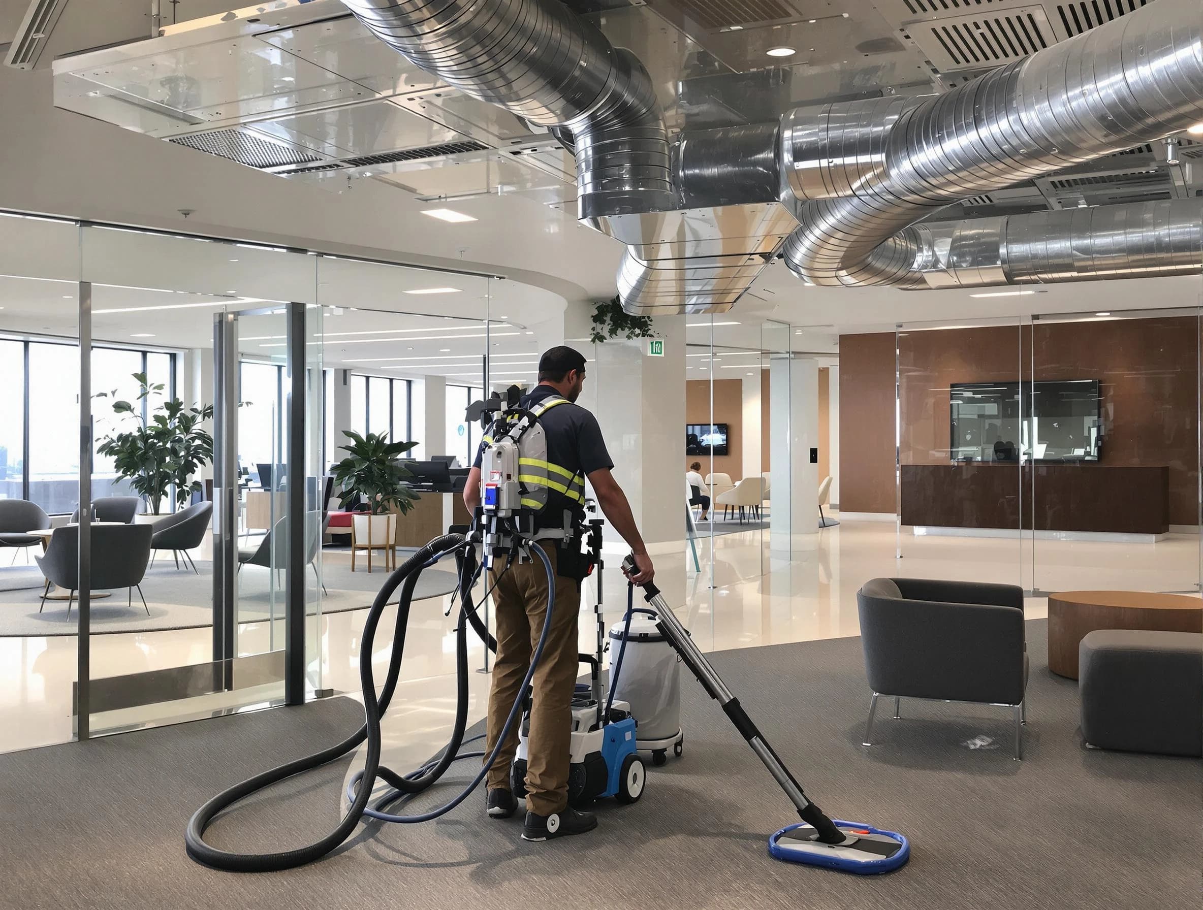 Commercial duct cleaning service by Brookline Air Duct Cleaning in Brookline