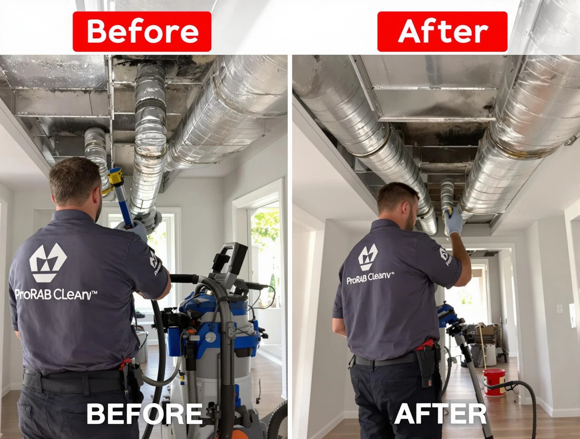 Brookline Air Duct Cleaning expert performing thorough residential duct cleaning in a Brookline home