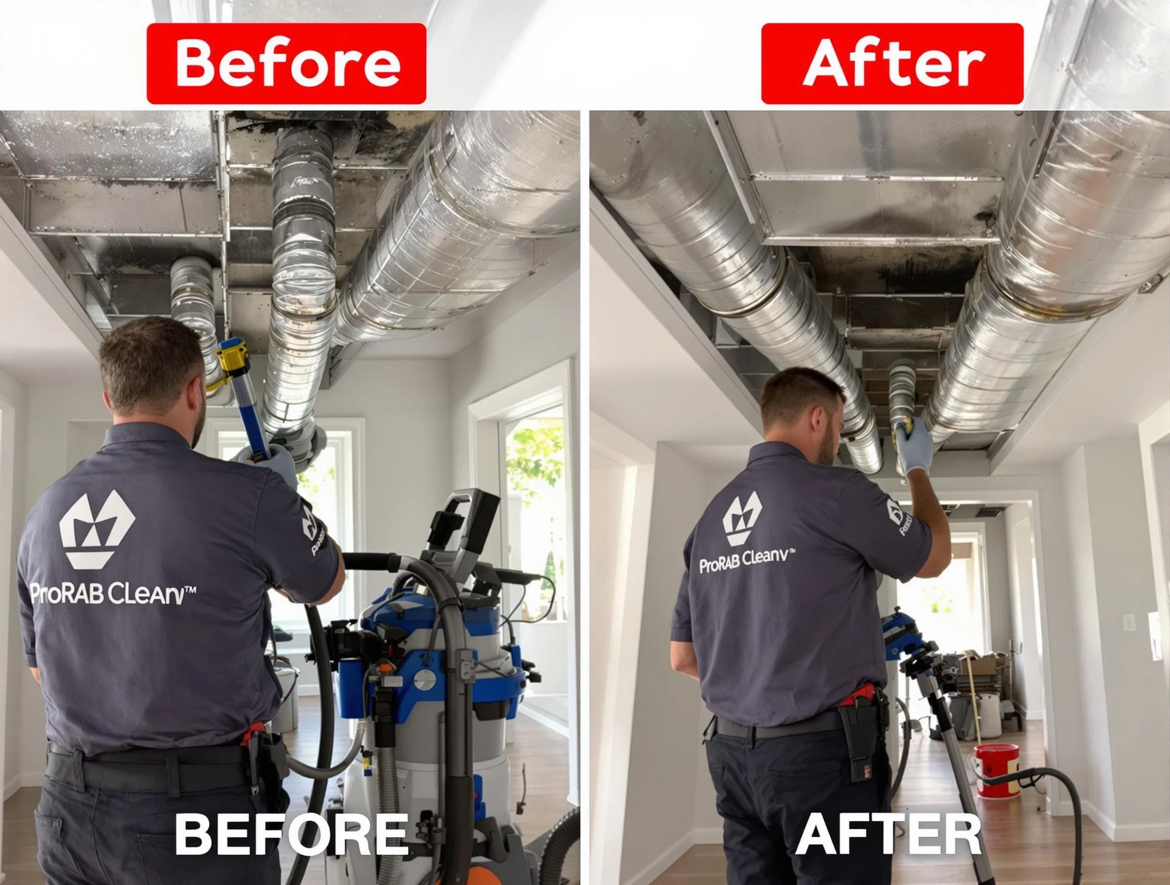 Brookline Air Duct Cleaning expert performing thorough residential duct cleaning in a Brookline home